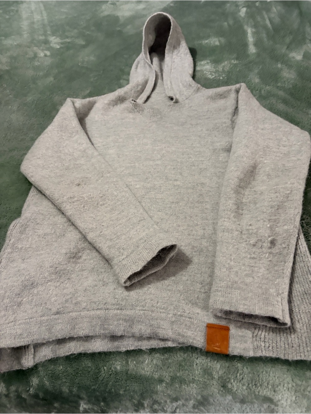Light Gray Hooded Women's Sweater - Cozy Crew-Scoop Knit